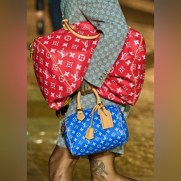 đLOUIS VUITTON RUNWAY Calfskin Monogram Speedy P9 Bandouliere 25 BLUE-GIFTABLE - Picture 14 of 15